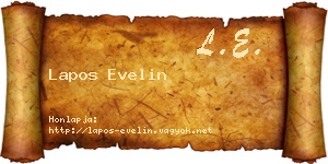 Lapos Evelin névjegykártya